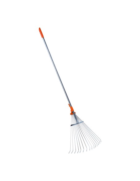 Rastrillo para follaje regulable, con mango telescópico, 1,28 -1,6 m