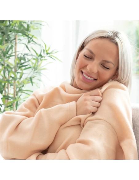 Batamanta individual con bolsillo central faboulazy beige innovagoods