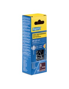 Blister 50 remaches ø3.2x8mm. alu+broca 5000383 rapid