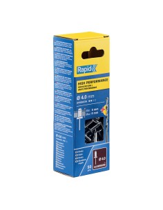 Blister 50 remaches ø4x12mm. alu+broca 5000384 rapid