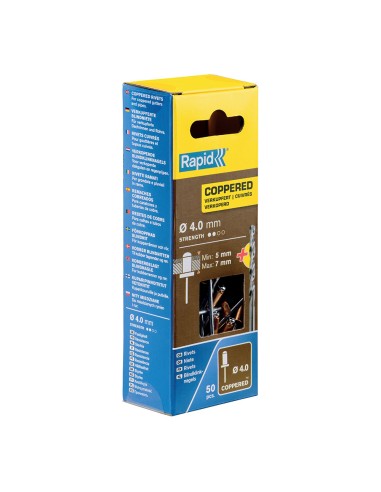 Blister 50 remaches ø4x10mm alu+broca cobreado...