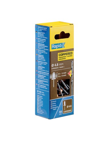 Blister 50 remaches ø4.8x12mm. alu+broca...