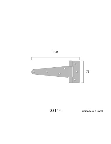 Bisagra t 100x75mm hierro zincado