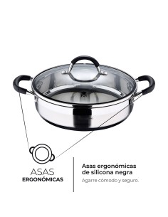 Tartera 3,8 l de acero inoxidable con tapa foodies ø28 x 7,5 cm 2