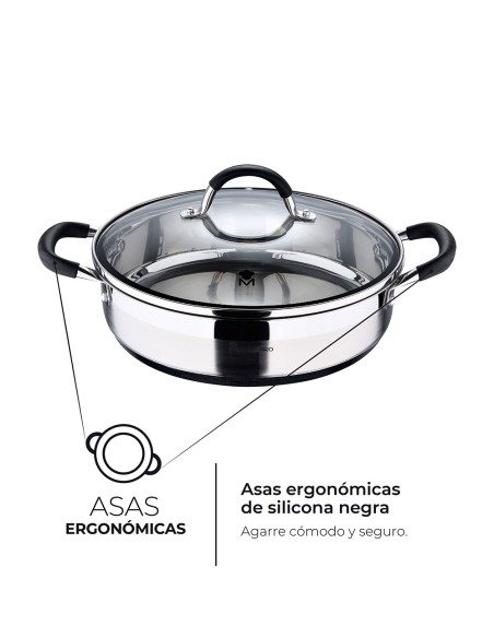Tartera 3,8 l de acero inoxidable con tapa foodies ø28 x 7,5 cm