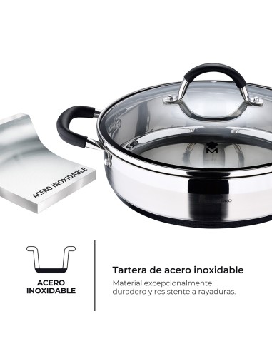 Tartera 3,8 l de acero inoxidable con tapa...