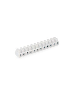 Regleta de conexión de 2.5 mm a 4 mm, 12 conectores, homologada, blanca
