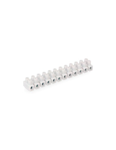 Regleta de conexion de 4 mm a 6 mm , 12 conectores, homologada, blanca