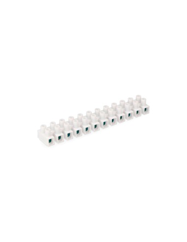 Regleta de conexion de 10 mm , 12 conectores, homologada, blanca