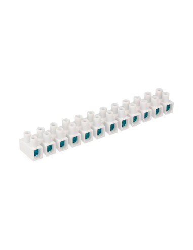 Regleta de conexion de 16 mm , 12 conectores, homologada, blanca
