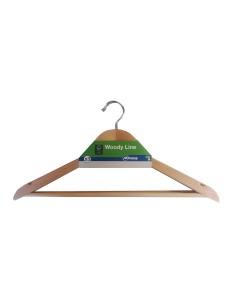 Perchas contorneadas madera ecológica fsc 43,5 x 1,4 x 22,5 cm, 3 uds