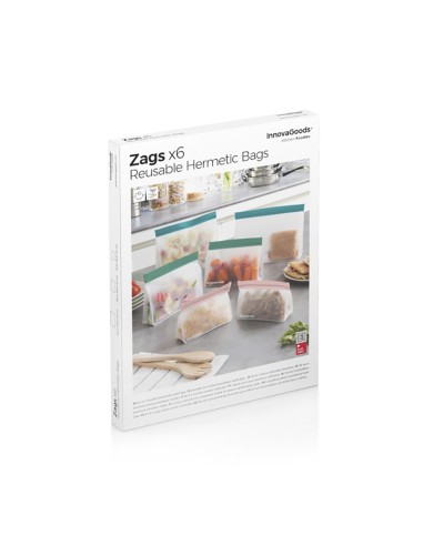 Bolsas reutilizables herméticas zags 6 piezas