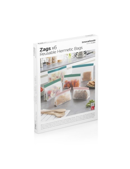 Bolsas reutilizables herméticas zags 6 piezas