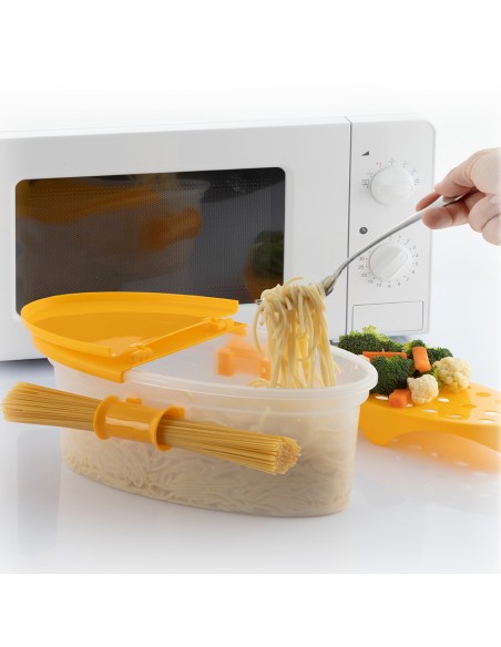 Cuecepasta para microondas 4 en 1 con accesorios y recetas