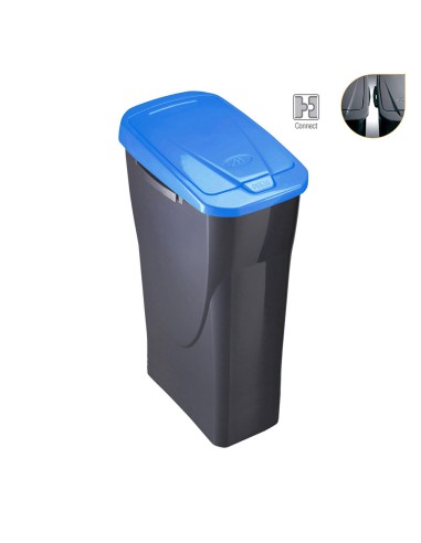 Cubo ecobin con tapa color azul 24,5 x 36,5 x 51cm 25 l