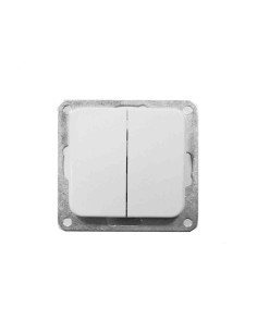 Doble interruptor empotrar "serie term" blanco 70x30x70mm (bolsa blister)