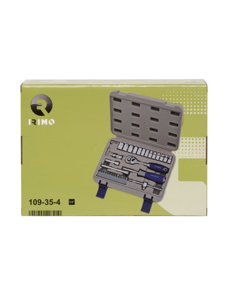 Juego carraca 1/4", vasos y puntas, 35 piezas 109-35-4