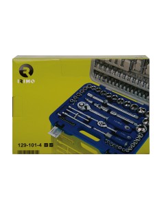 Juego carraca 1/2" 1/4", vasos hexagonales, 101 piezas 129-101-4 2