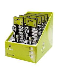 Juego carraca 1/2", 10 vasos (10-24mm) alargadera 125mm y carraca 129-12-4 2