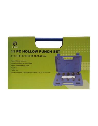 Juego 10 sacabocados 3-20mm con mango, 11...