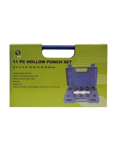 Juego 10 sacabocados 3-20mm con mango, 11 piezas 332-51-4