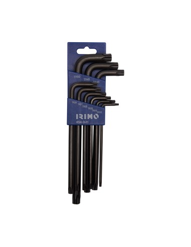Llaves acodadas pavonadas torx® inviolables t10 - t50 454 - 9 - h, juego de 9 piezas