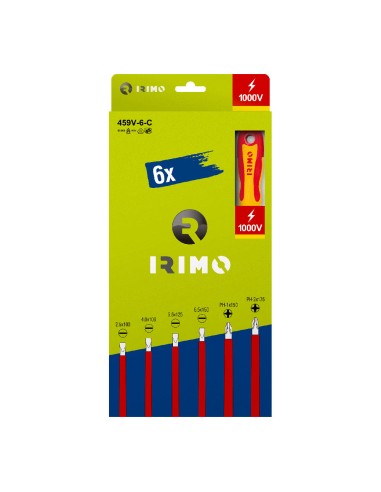 Destornilladores 1000v 4 planos, 2 ph caja cartón, 6 piezas