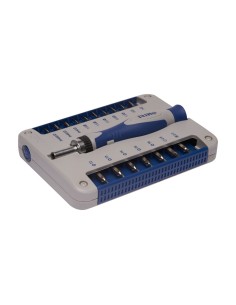 Destornillador de precisión con portapuntas a carraca, 17 piezas