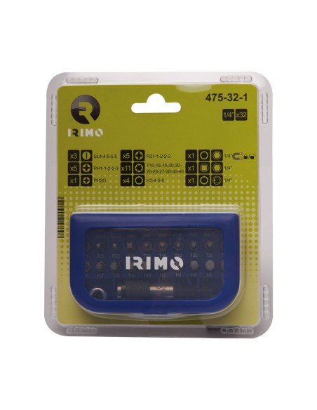 Juego puntas 1/4" con portapuntas magnético, 32 piezas 475-32-1