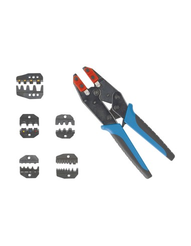 Alicates para engastar con 5 bocas intercambiables