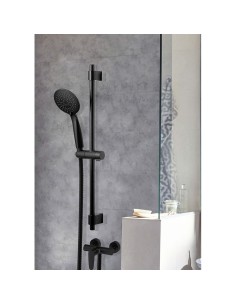 Barra de ducha con flexo y mango serie young line negro mate 2