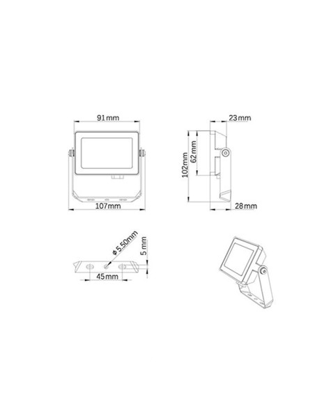 Proyector 10 w 950 lm 6500 k ip65