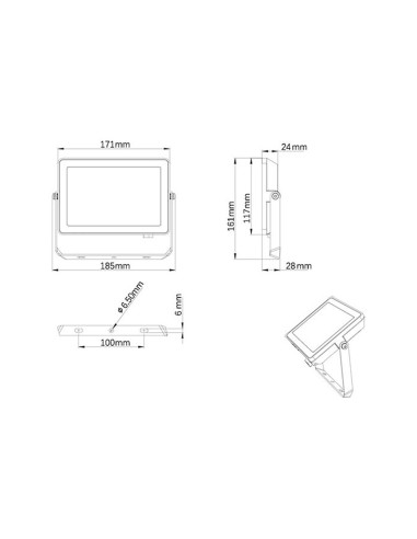 Proyector 30 w 2850 lm 6500 k ip65