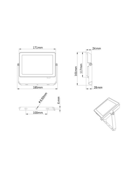 Proyector 30 w 2850 lm 6500 k ip65