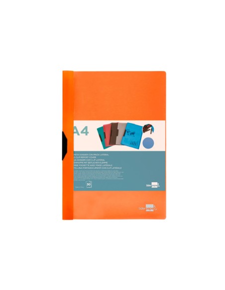 Carpeta dossier pinza lateral pp din a4 naranja