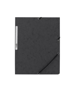 Carpeta con gomas cartón negra con solapas din a4