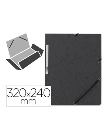 Carpeta con gomas cartón negra con solapas din a4