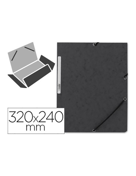 Carpeta con gomas cartón negra con solapas din a4
