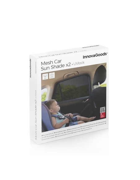 Pack 2 unid. malla parasol para coche uvlock v0103468 innovagoods