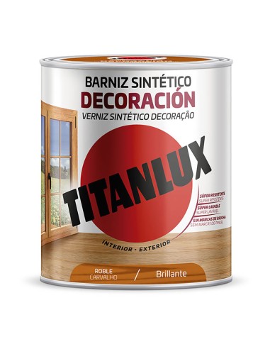 Barniz sintético decoración roble brillante 0,250l titanlux m10100214