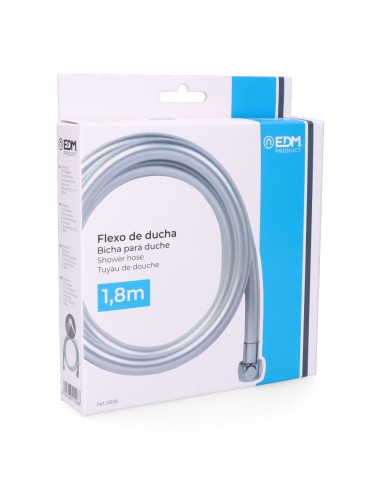 Flexo de ducha pvc color cromo 1,8 m