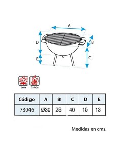 Barbacoa de sobremesa redonda con parrilla zincada ø30x28cm imex el zorro 2