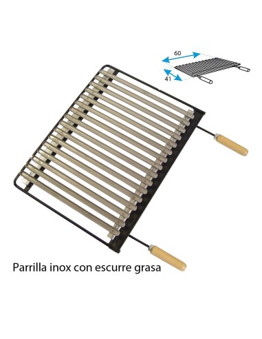 Cajón con parrilla inoxidable 61x40x32cm imex...