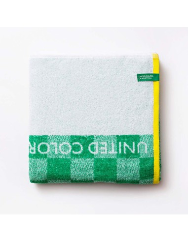 Toalla de playa 140x70cm cuadros verdes kids...