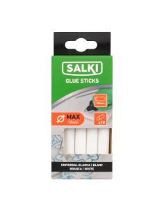 Barras de cola para uso universal ø12x120mm blanca 20431106 blister 10 unid. salki 2