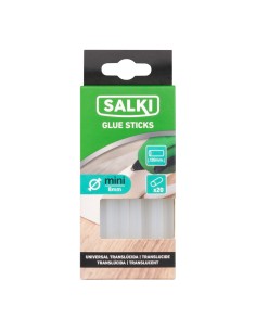 Barras de cola para decoración y hobby ø8x120mm translúcida 20430308 blister 20 unid. salki 2