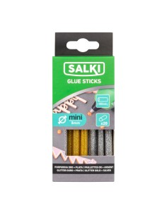 Barras de cola decoración y hobby ø8x120mm purpurina dorado+plateado 20430208 blister 20 unid. salki 2