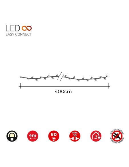 Guirnalda luminosa easy-connect interior-exterior 4m