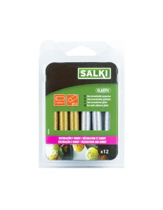 Barras de cola decoración y hobby ø12x95mm purpurina dorado+plateado 430206 blister 12 unid. salki 2