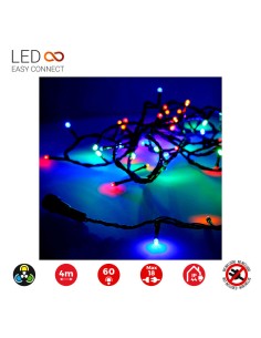 Guirnalda easy-connect 4m 60 leds multicolor 30v (ip44 interior-exterior) total 1.08w 2